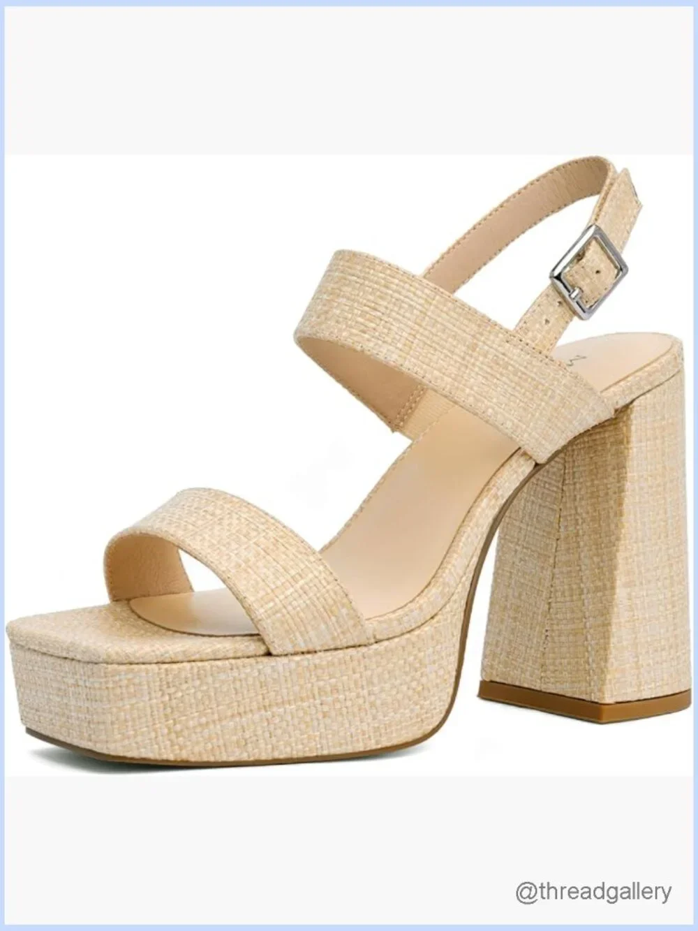 Square Open Toe Chunky Heel Platform Sandals Ankle Strap Heels Wedding Party